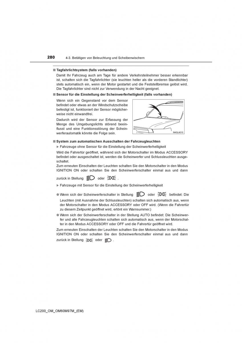 Toyota Land Cruiser J200 Handbuch / page 280