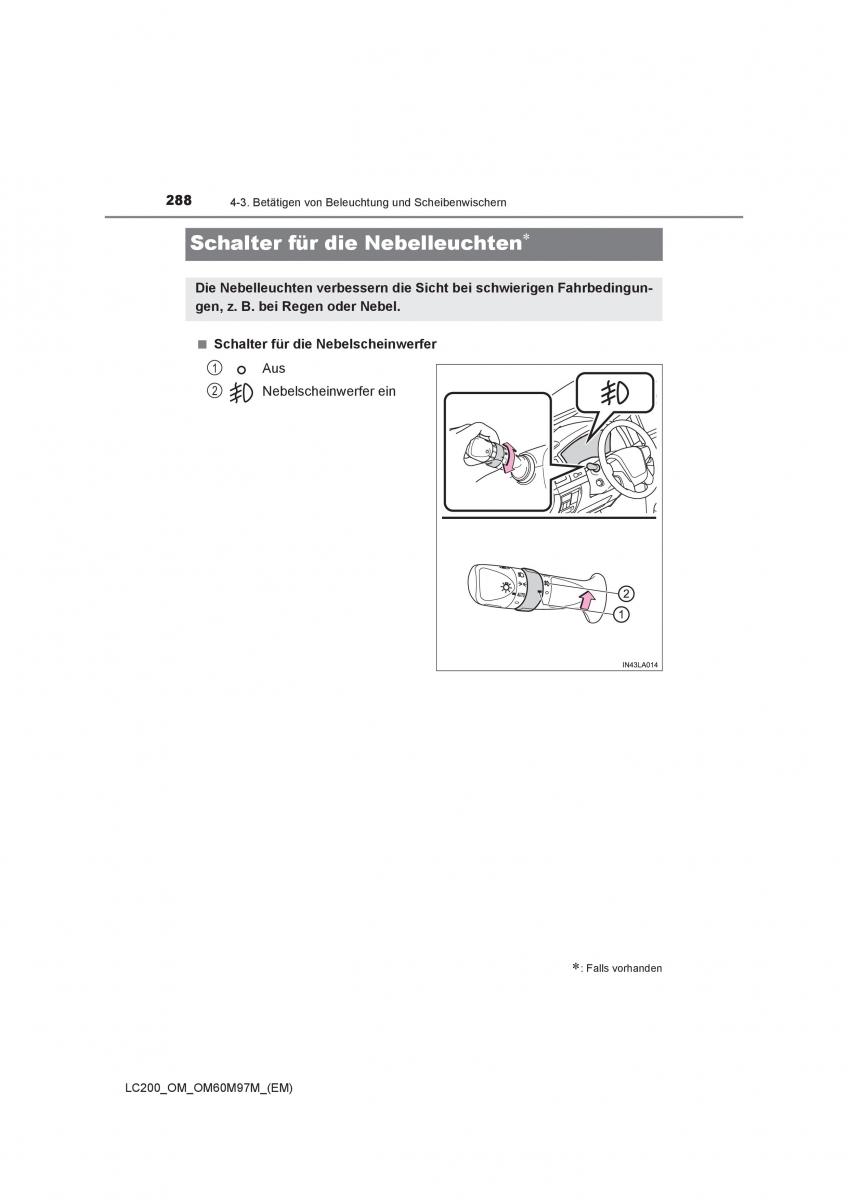 Toyota Land Cruiser J200 Handbuch / page 288