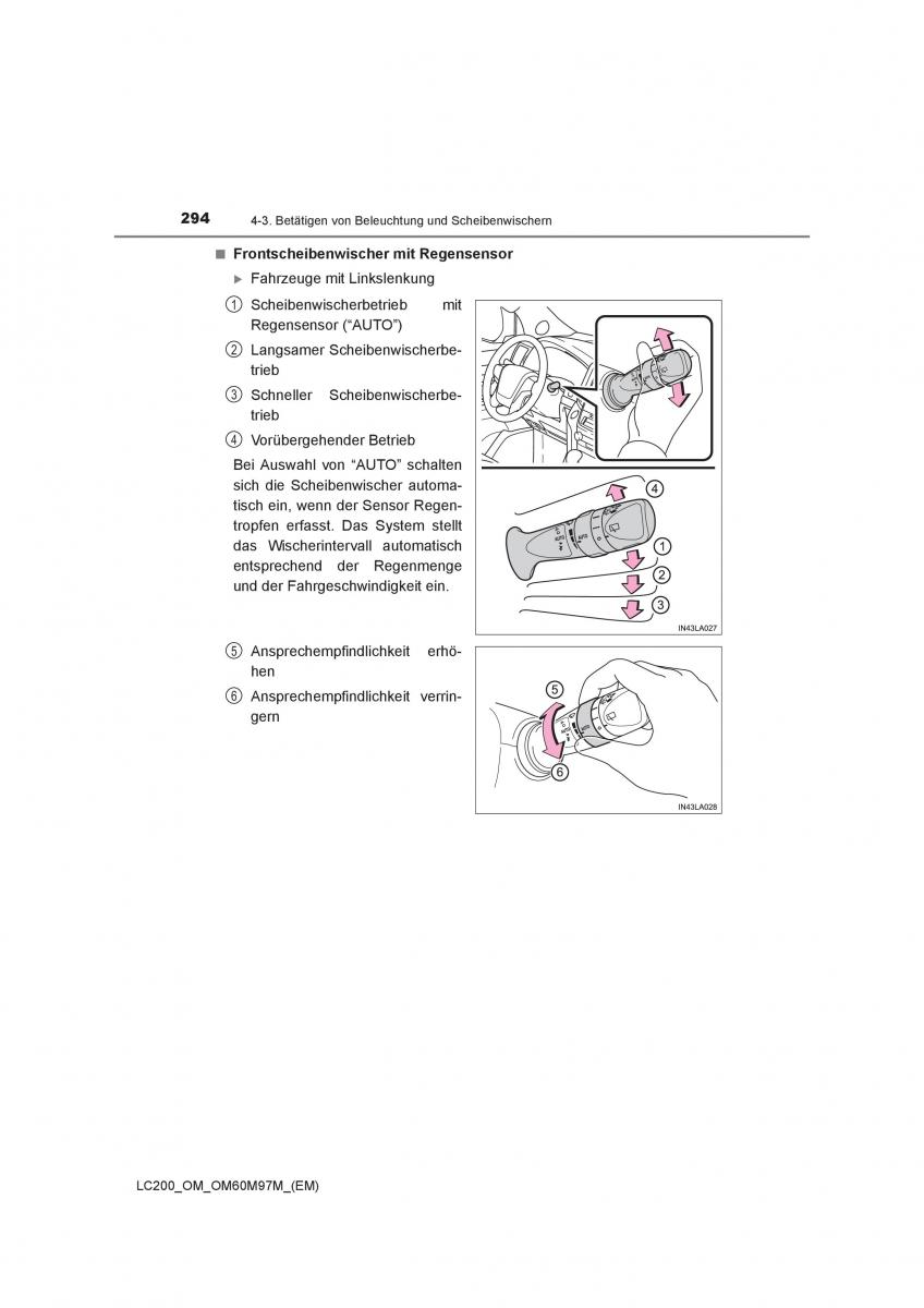 Toyota Land Cruiser J200 Handbuch / page 294