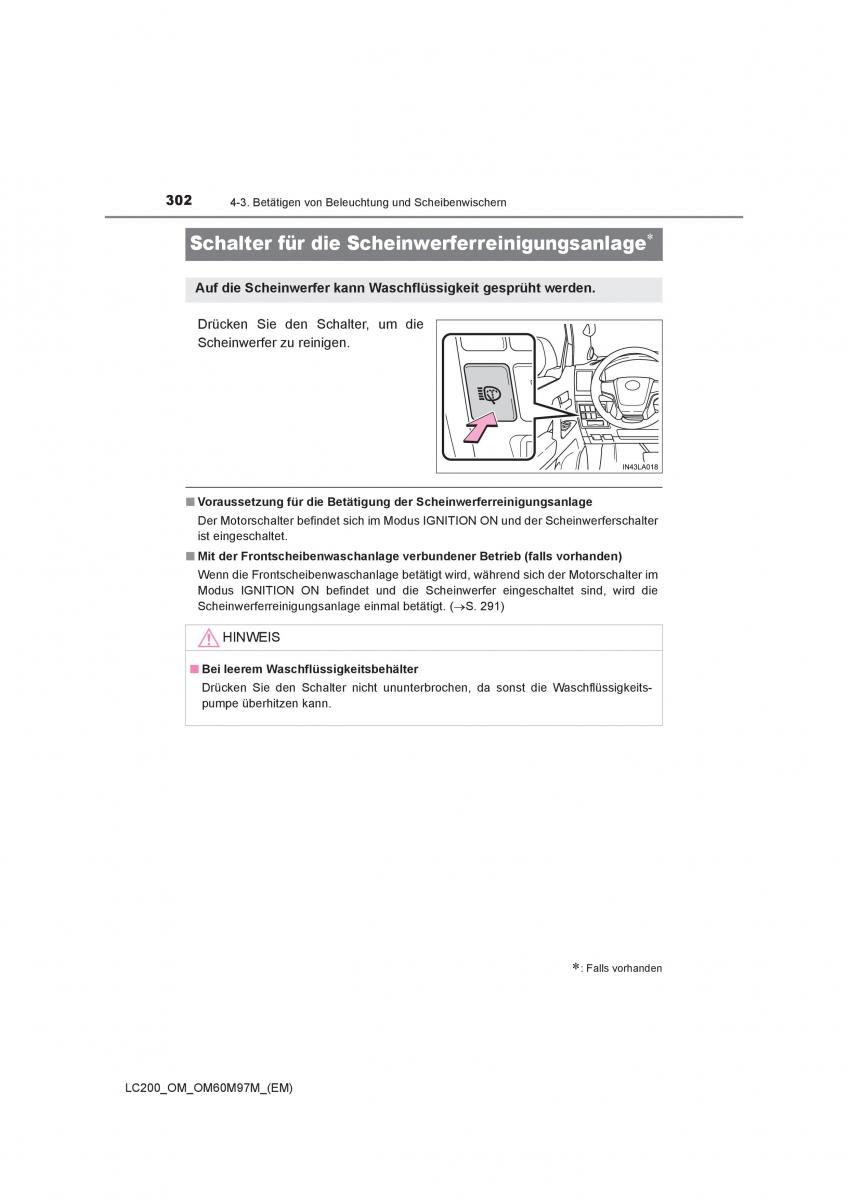 Toyota Land Cruiser J200 Handbuch / page 302