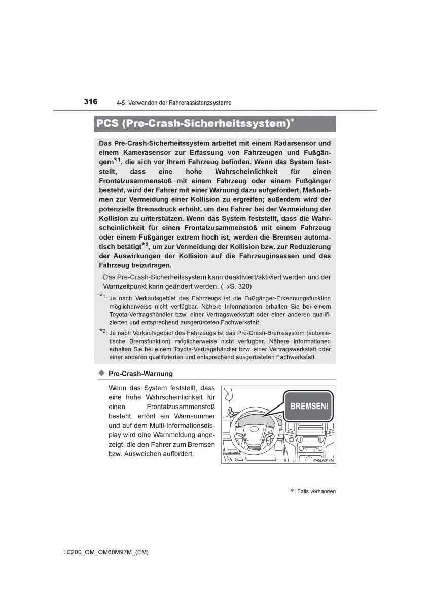 Toyota Land Cruiser J200 Handbuch / page 316