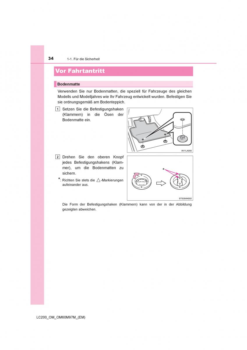 Toyota Land Cruiser J200 Handbuch / page 34