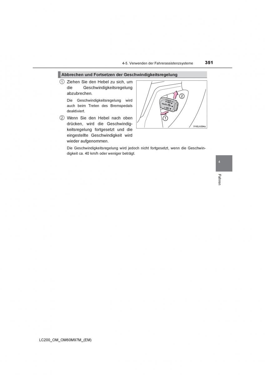 Toyota Land Cruiser J200 Handbuch / page 351