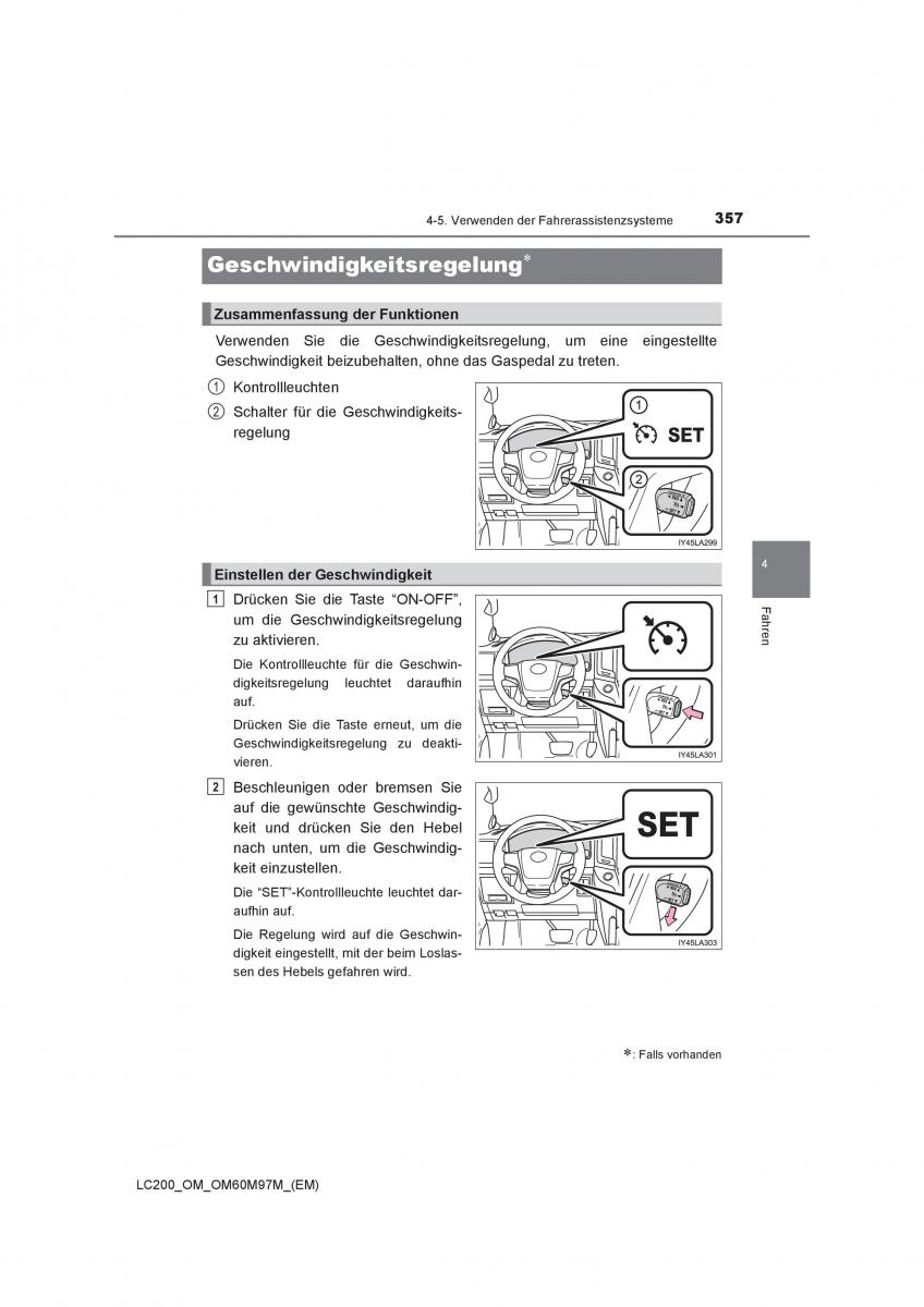 Toyota Land Cruiser J200 Handbuch / page 357