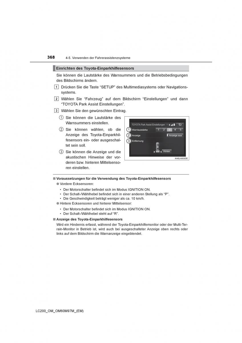 Toyota Land Cruiser J200 Handbuch / page 368