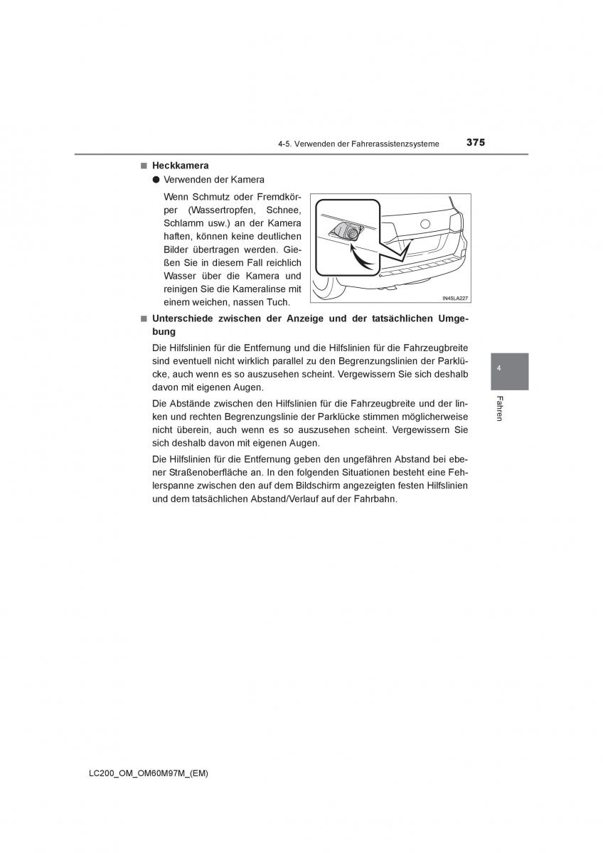 Toyota Land Cruiser J200 Handbuch / page 375