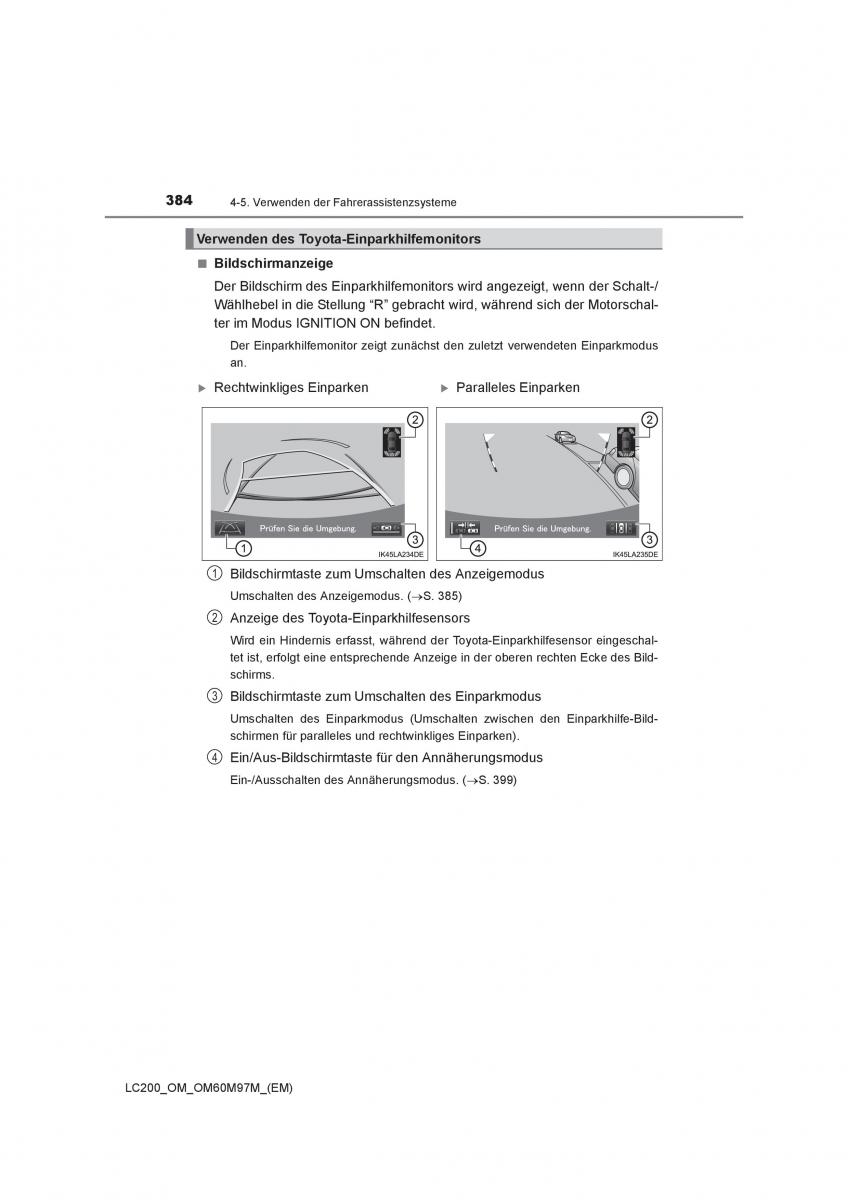 Toyota Land Cruiser J200 Handbuch / page 384