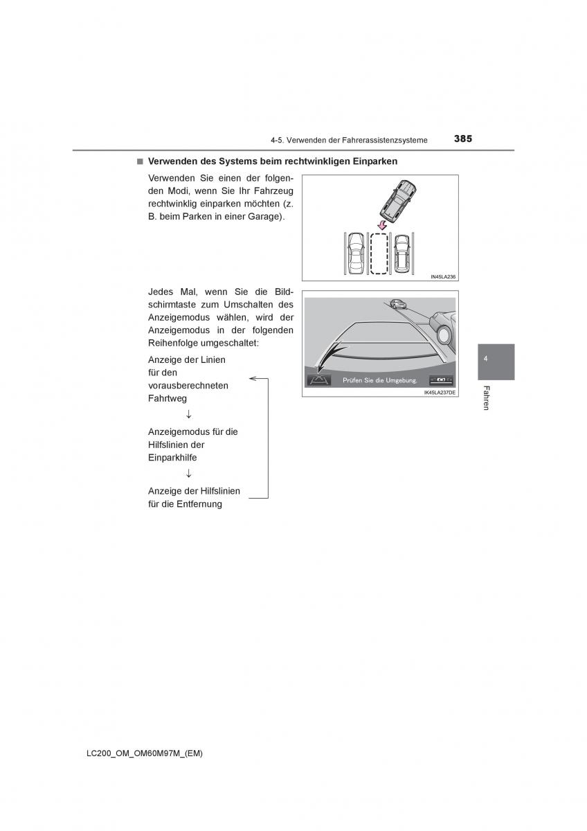 Toyota Land Cruiser J200 Handbuch / page 385