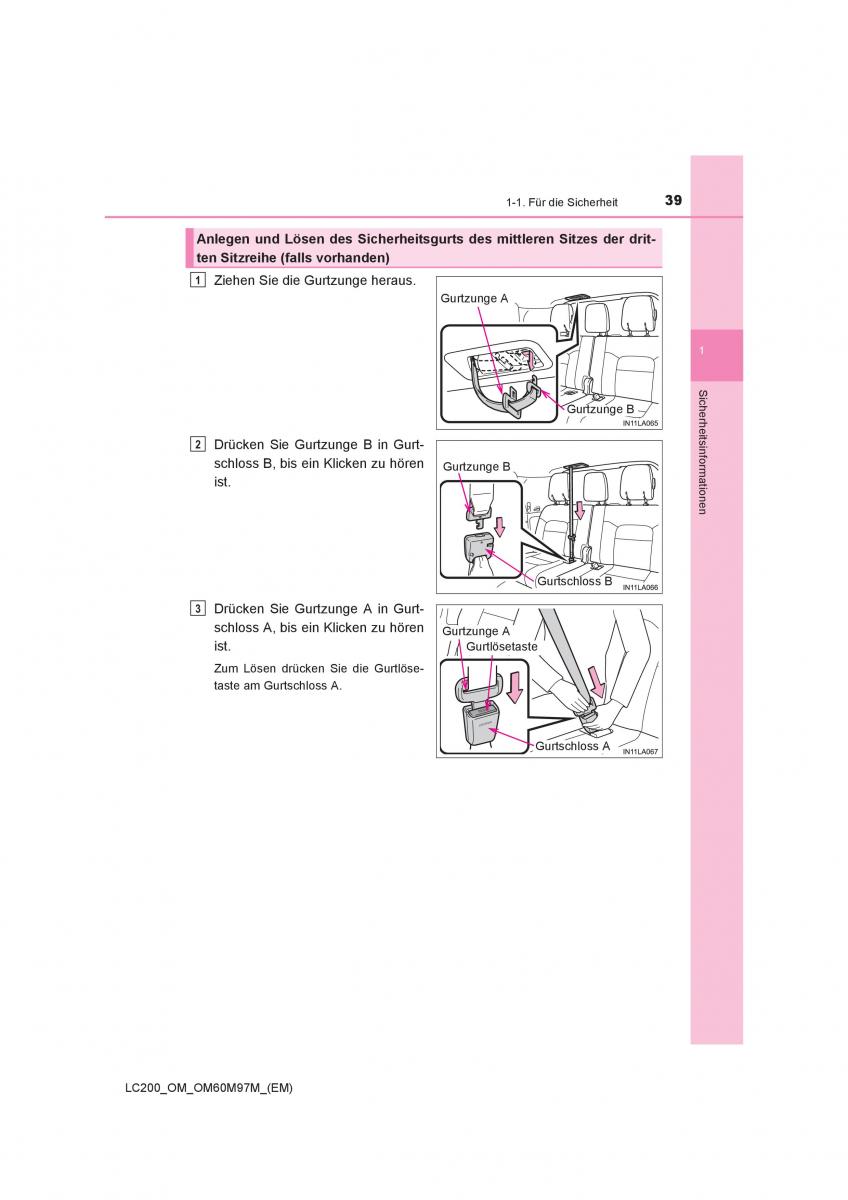 Toyota Land Cruiser J200 Handbuch / page 39