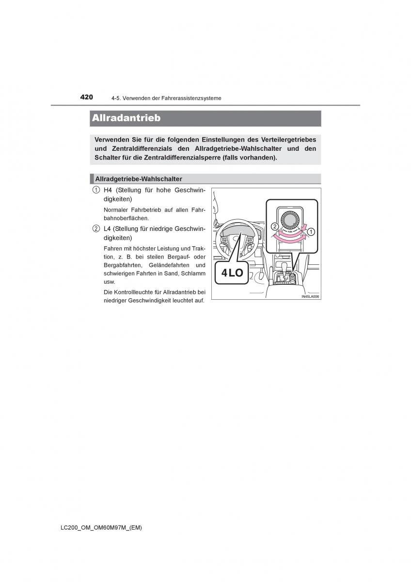 Toyota Land Cruiser J200 Handbuch / page 420