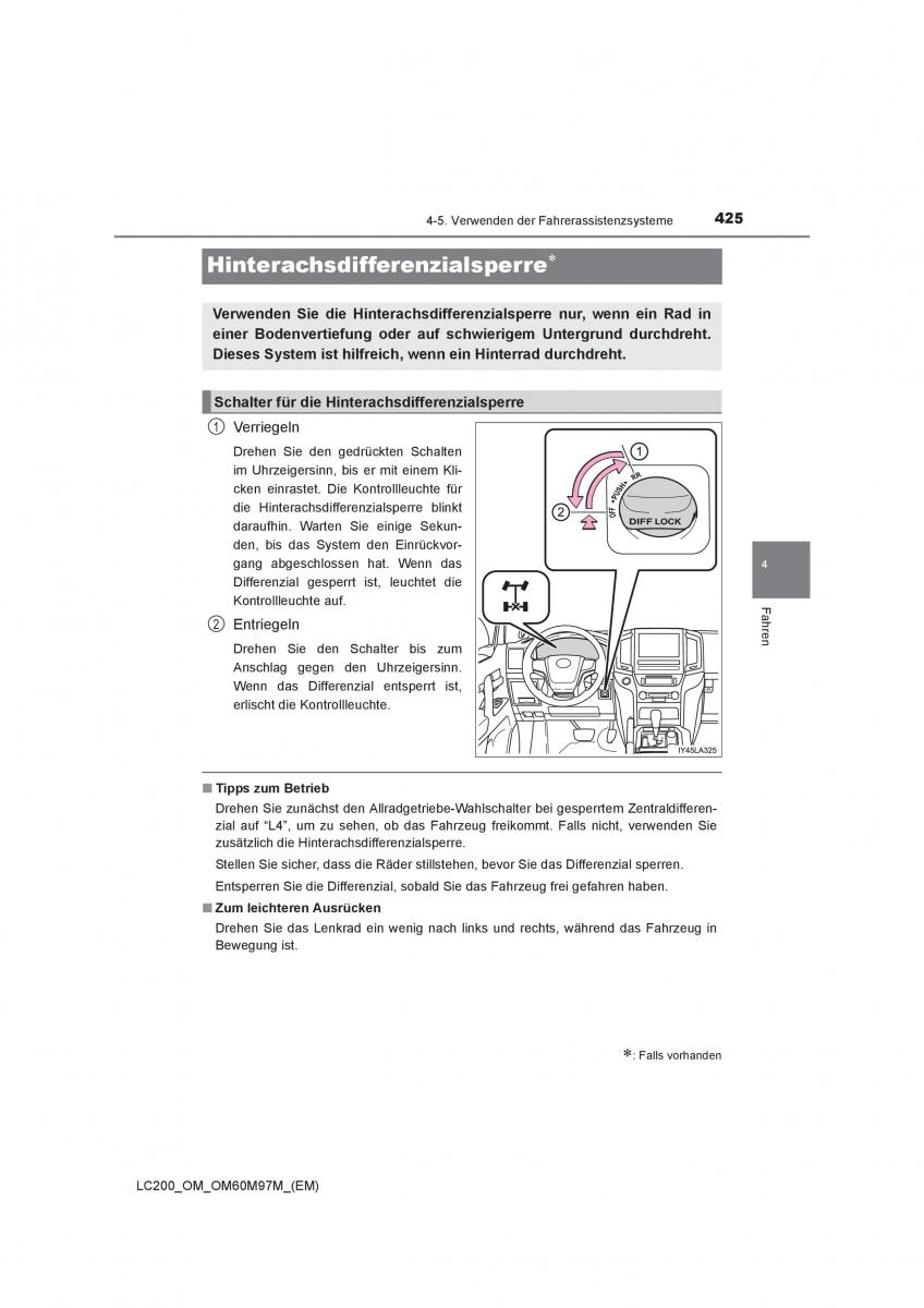 Toyota Land Cruiser J200 Handbuch / page 425