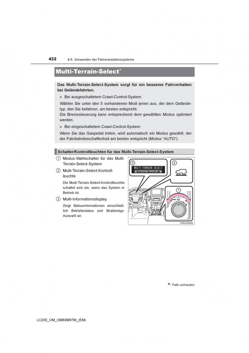 Toyota Land Cruiser J200 Handbuch / page 432