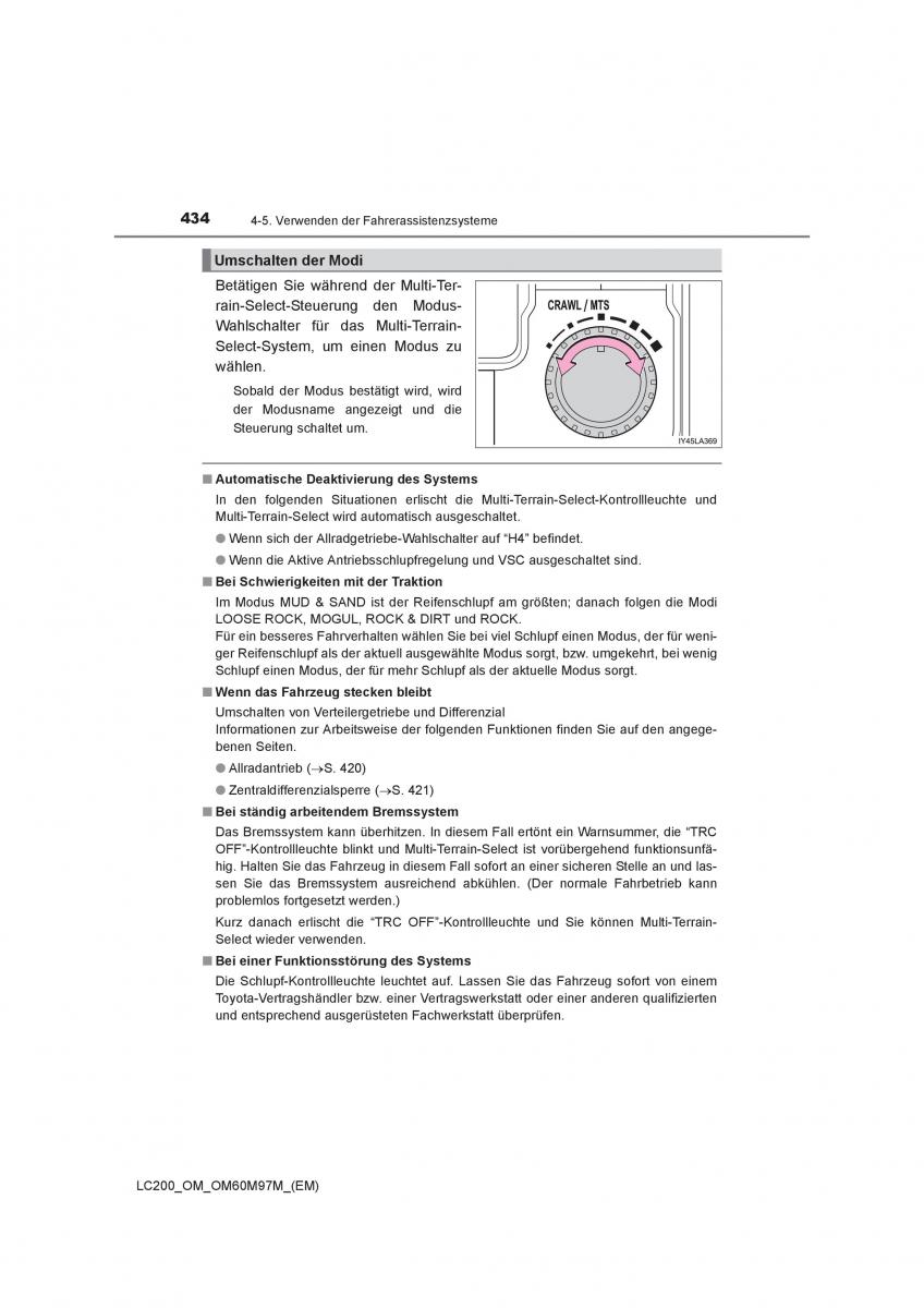 Toyota Land Cruiser J200 Handbuch / page 434