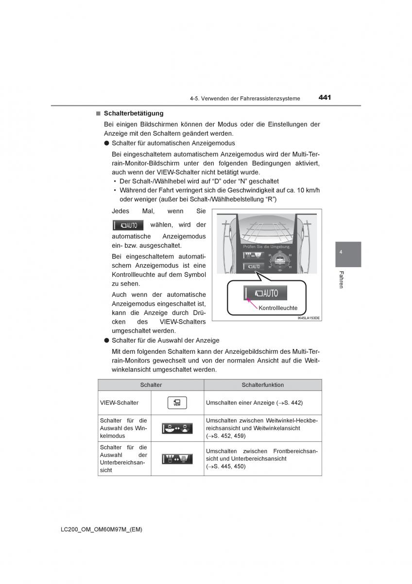 Toyota Land Cruiser J200 Handbuch / page 441