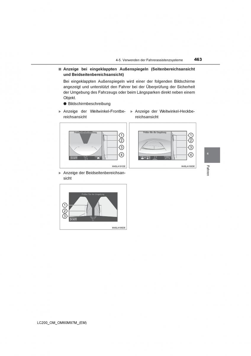 Toyota Land Cruiser J200 Handbuch / page 463