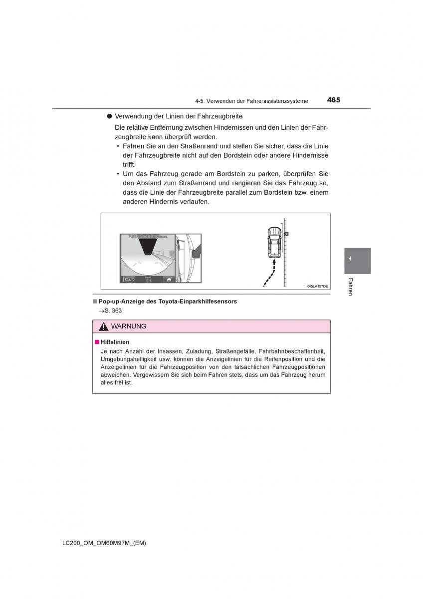 Toyota Land Cruiser J200 Handbuch / page 465