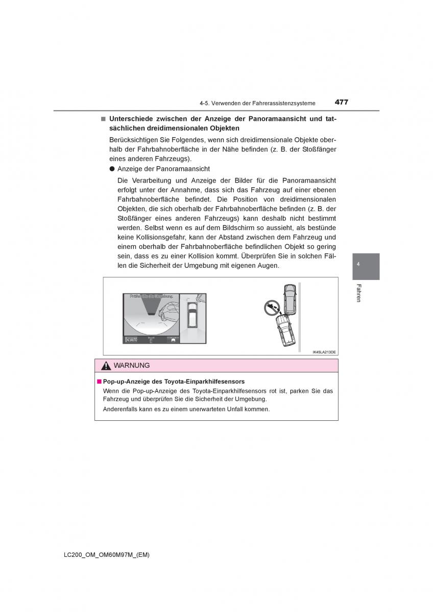 Toyota Land Cruiser J200 Handbuch / page 477