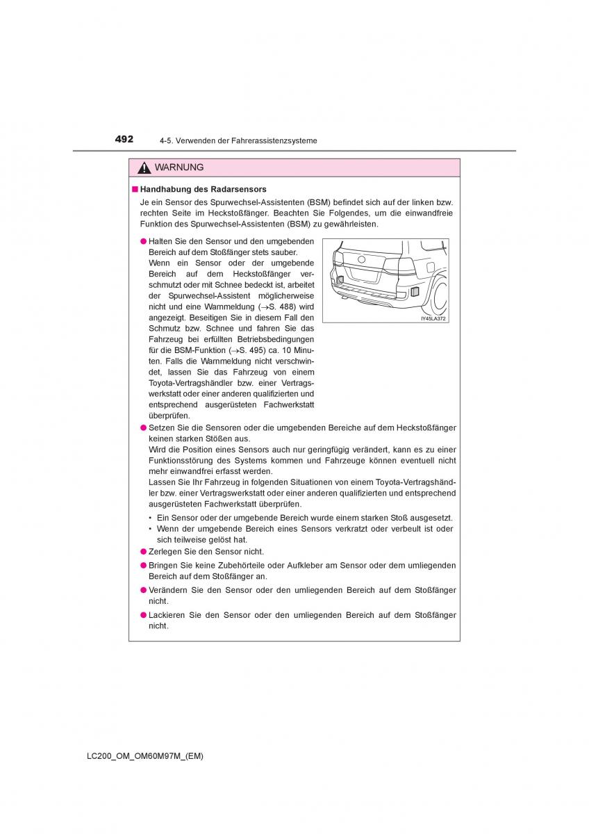 Toyota Land Cruiser J200 Handbuch / page 492