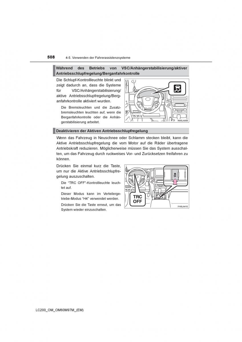 Toyota Land Cruiser J200 Handbuch / page 508