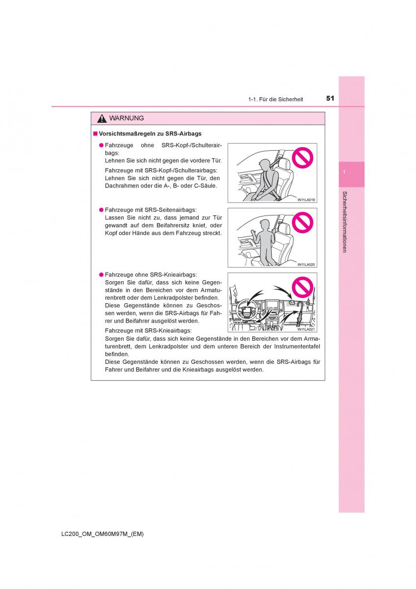 Toyota Land Cruiser J200 Handbuch / page 51