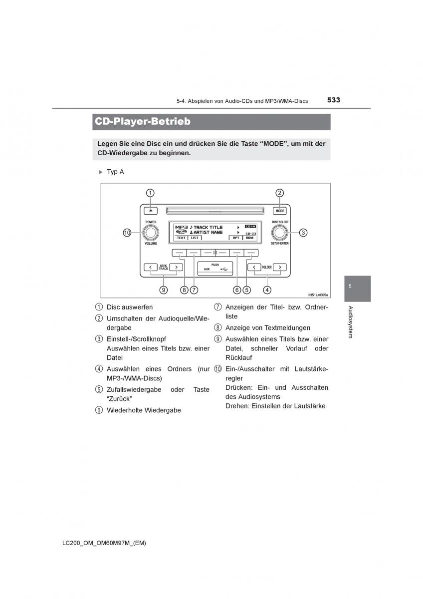 Toyota Land Cruiser J200 Handbuch / page 533