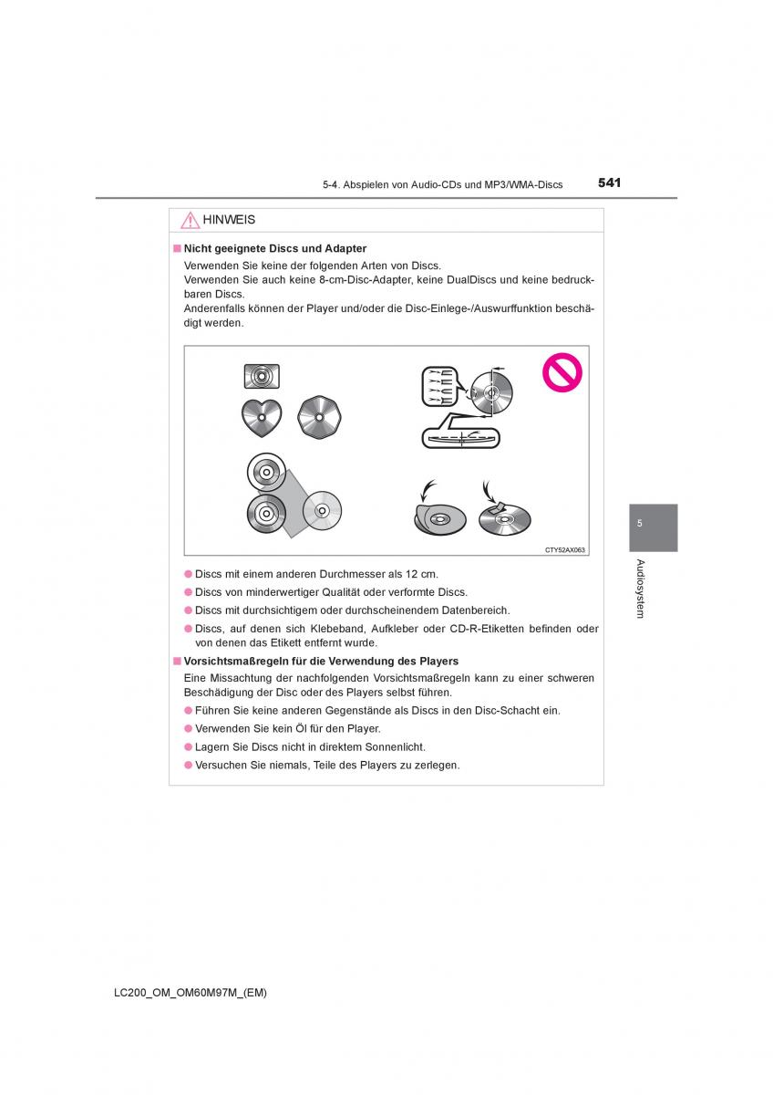 Toyota Land Cruiser J200 Handbuch / page 541