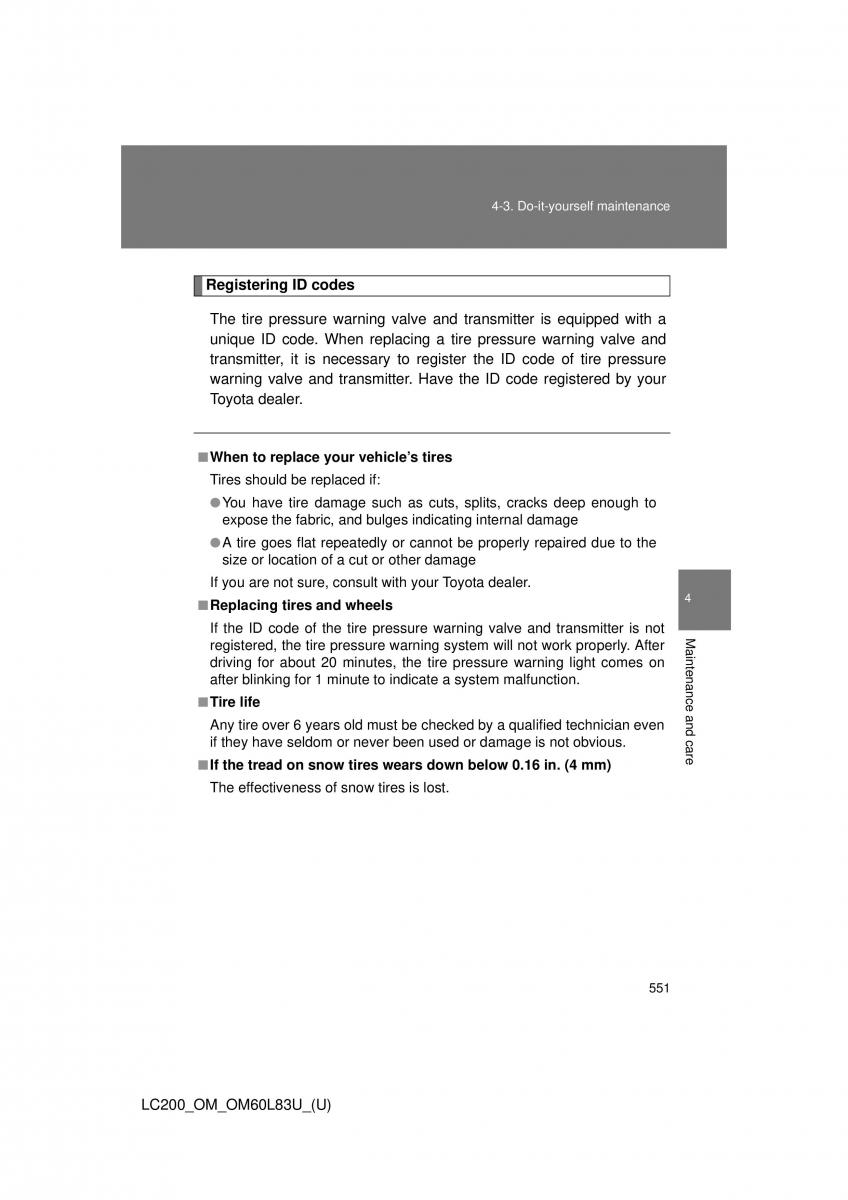 Toyota Land Cruiser J200 owners manual / page 551