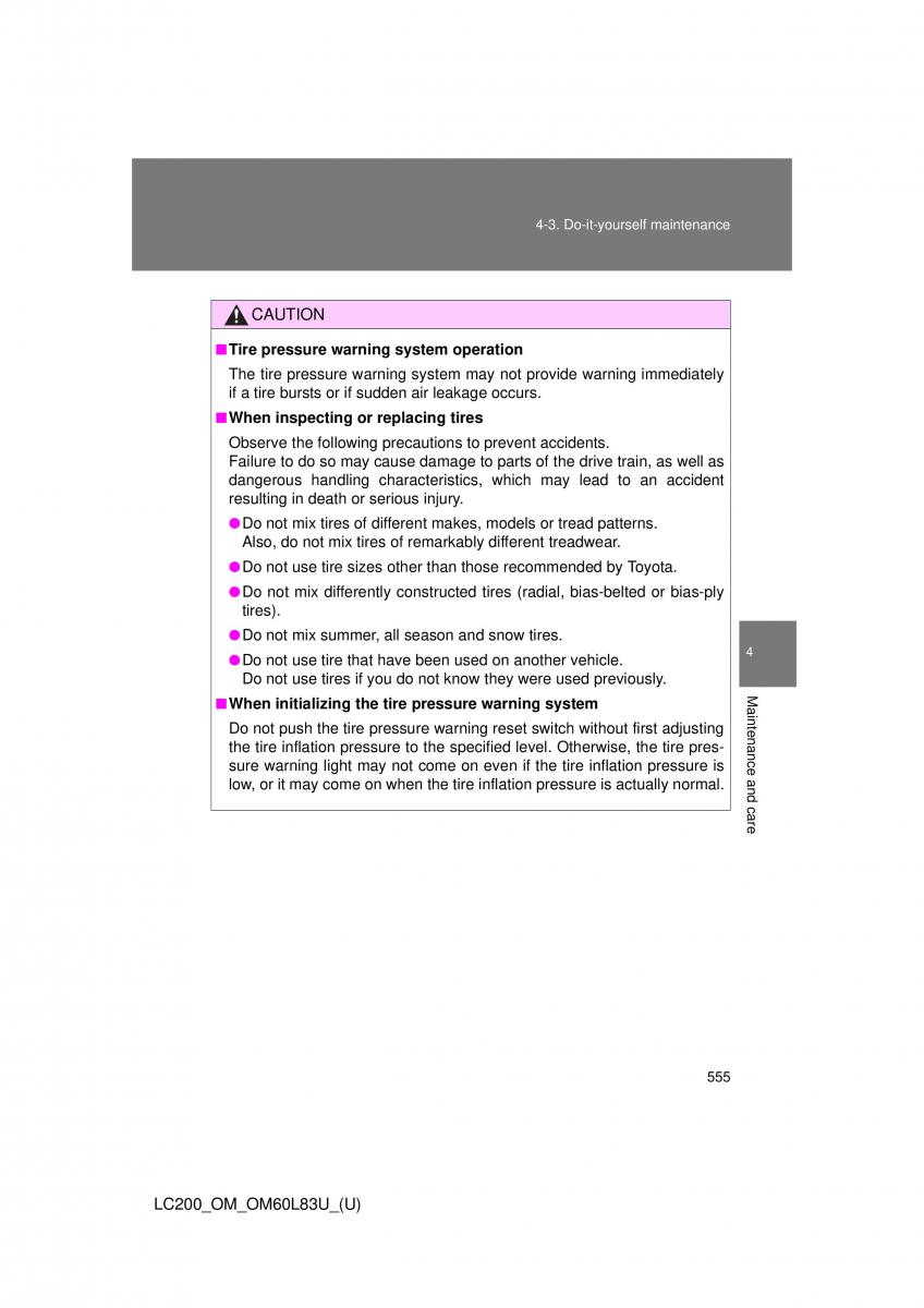 Toyota Land Cruiser J200 owners manual / page 555