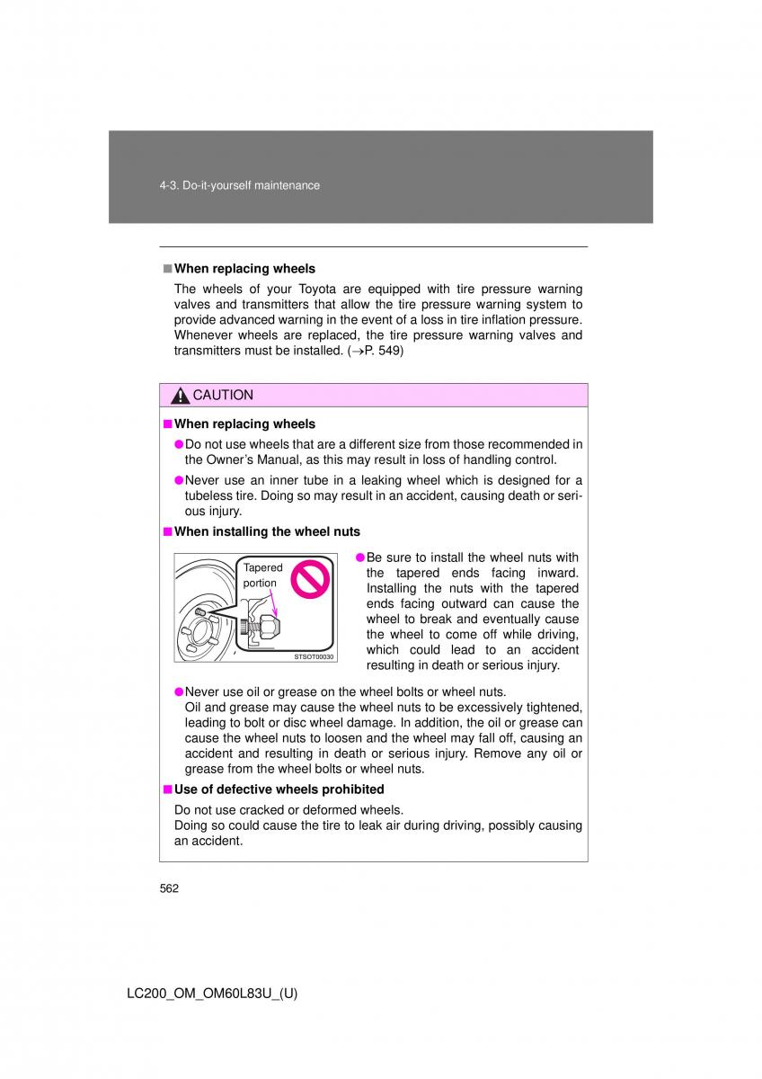 Toyota Land Cruiser J200 owners manual / page 562