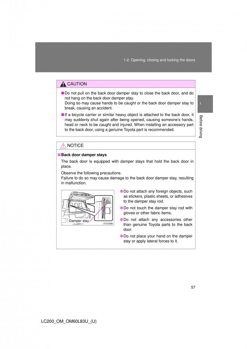 Toyota Land Cruiser J200 owners manual / page 57