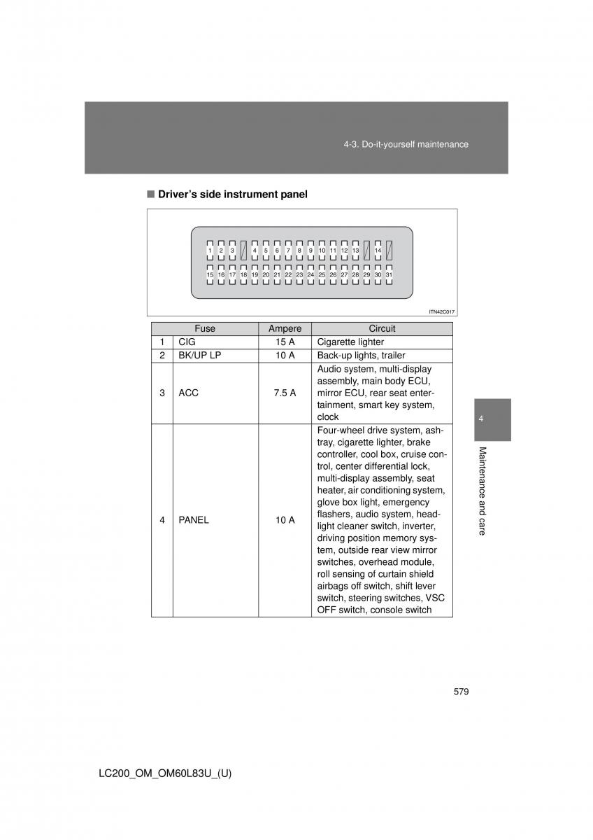 Toyota Land Cruiser J200 owners manual / page 579