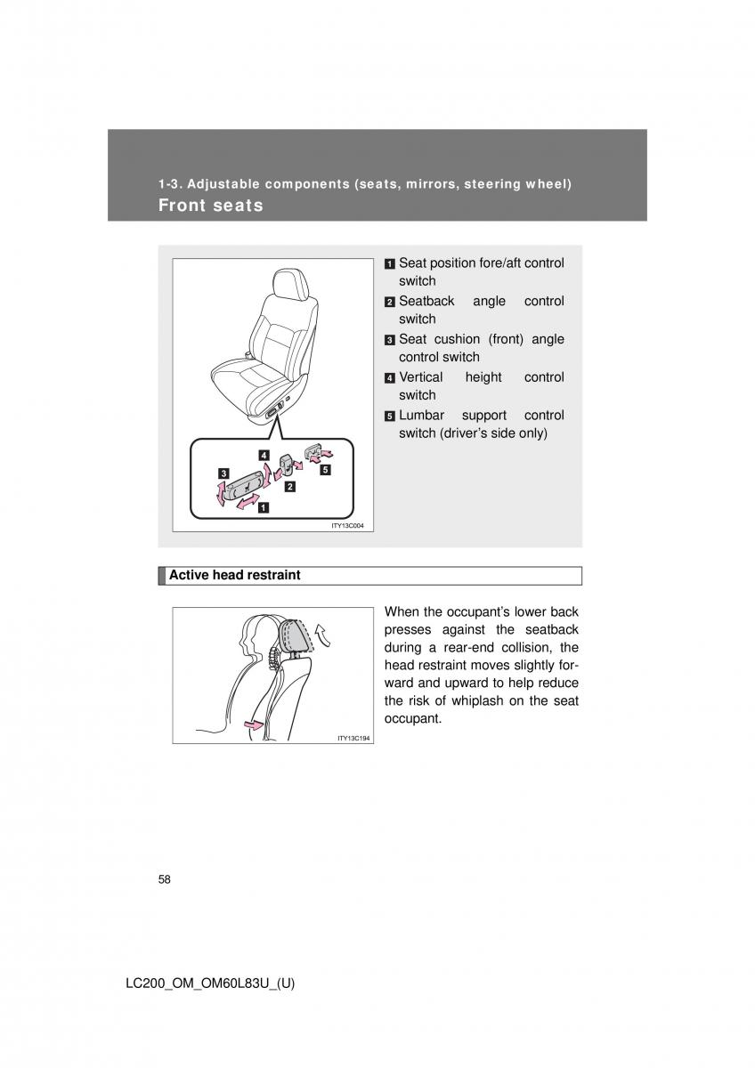 Toyota Land Cruiser J200 owners manual / page 58