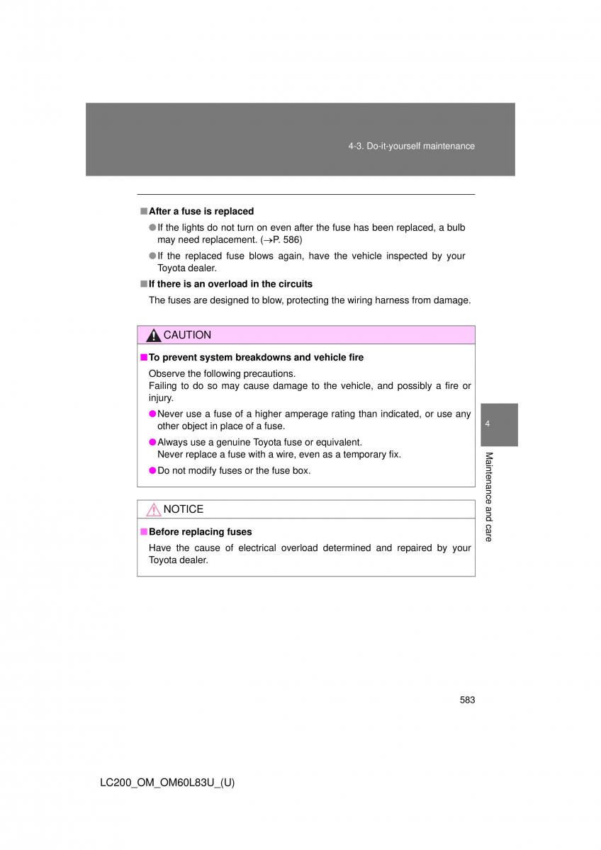 Toyota Land Cruiser J200 owners manual / page 583