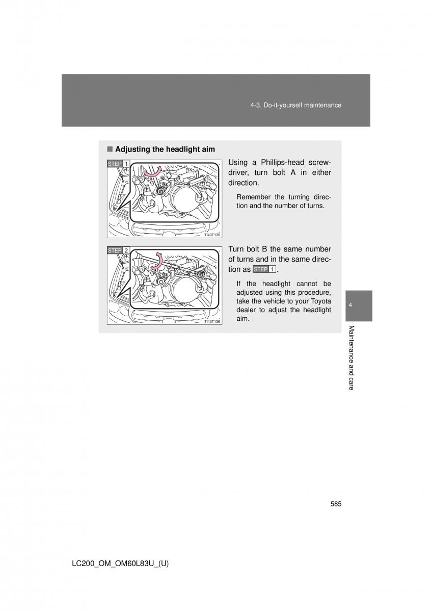 Toyota Land Cruiser J200 owners manual / page 585