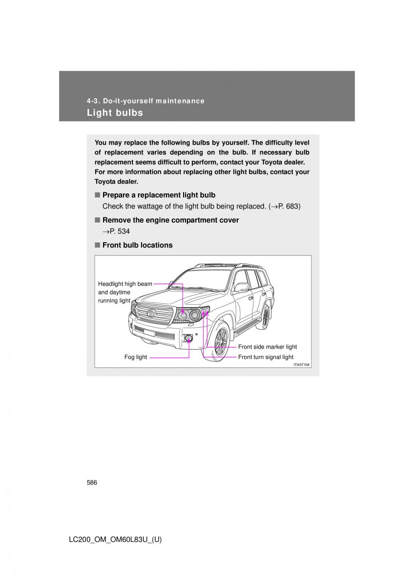 Toyota Land Cruiser J200 owners manual / page 586