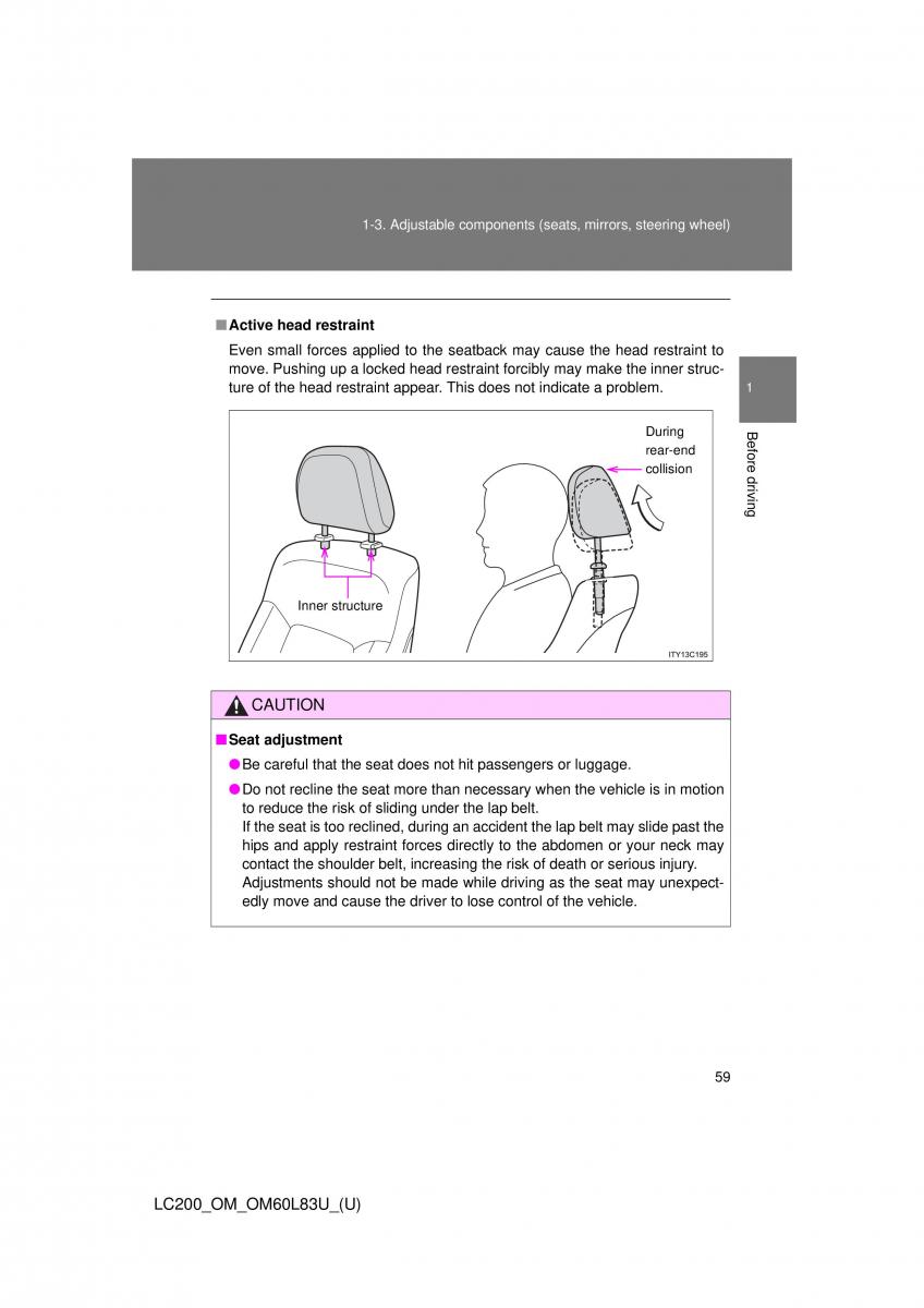 Toyota Land Cruiser J200 owners manual / page 59