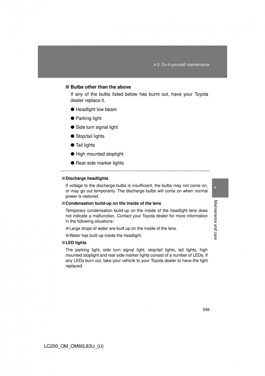 Toyota Land Cruiser J200 owners manual / page 599