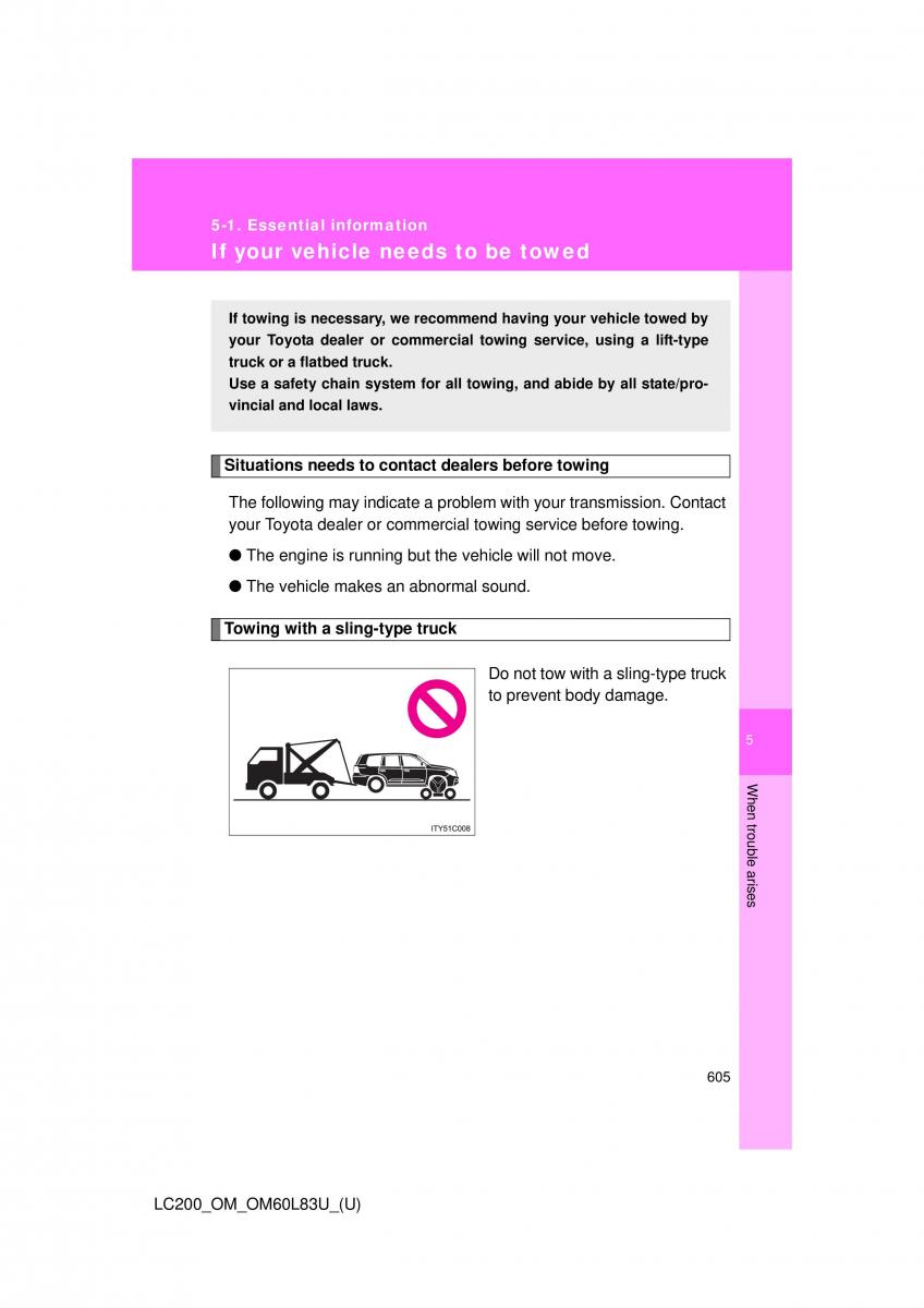 Toyota Land Cruiser J200 owners manual / page 605