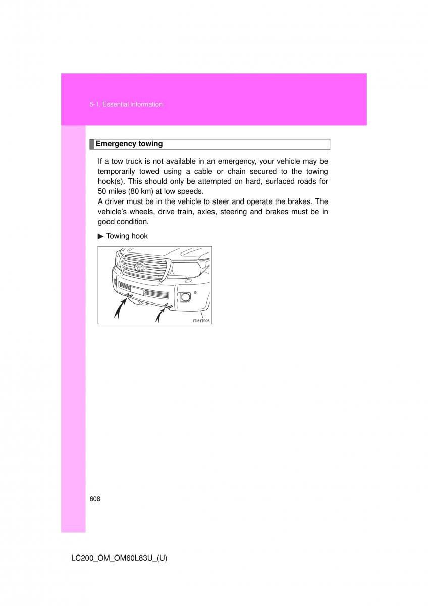 Toyota Land Cruiser J200 owners manual / page 608