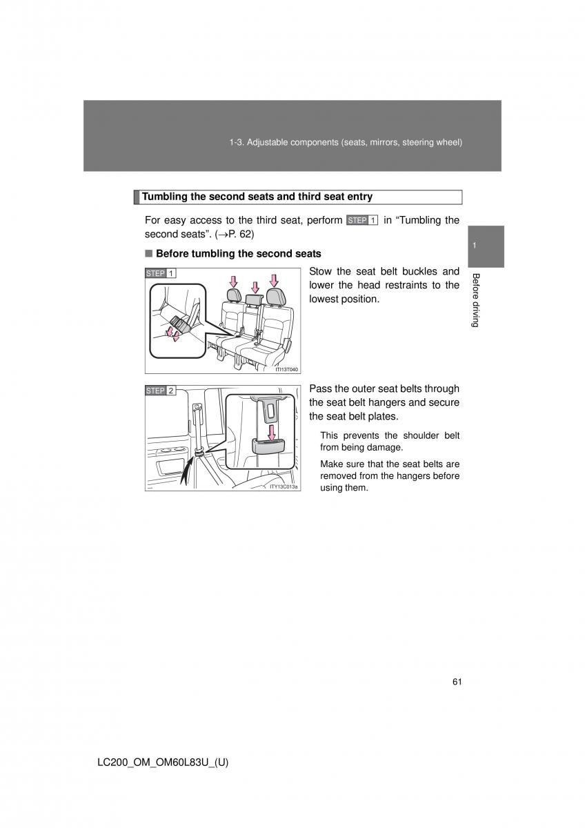 Toyota Land Cruiser J200 owners manual / page 61