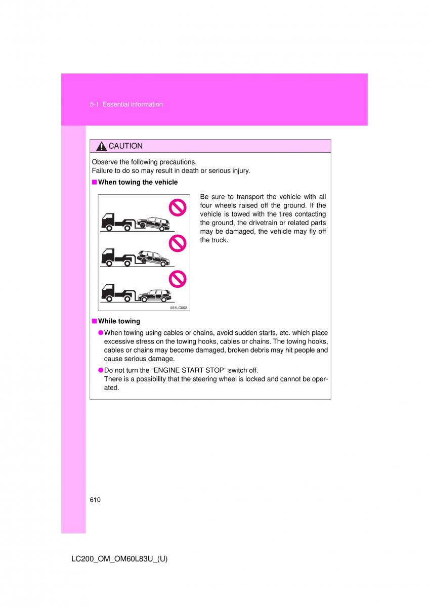 Toyota Land Cruiser J200 owners manual / page 610