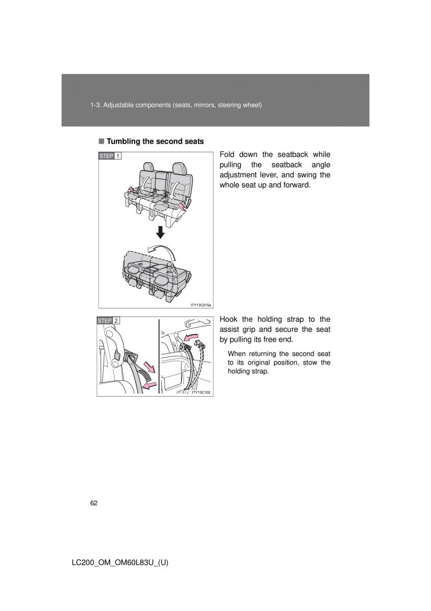 Toyota Land Cruiser J200 owners manual / page 62