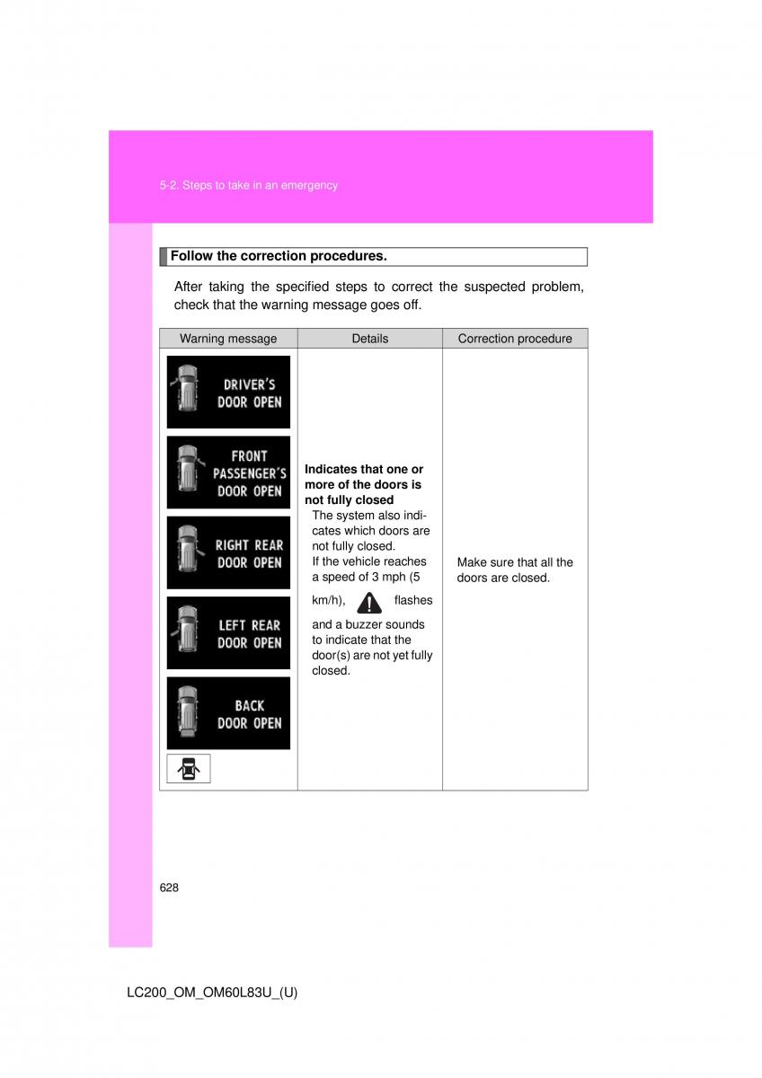 Toyota Land Cruiser J200 owners manual / page 628