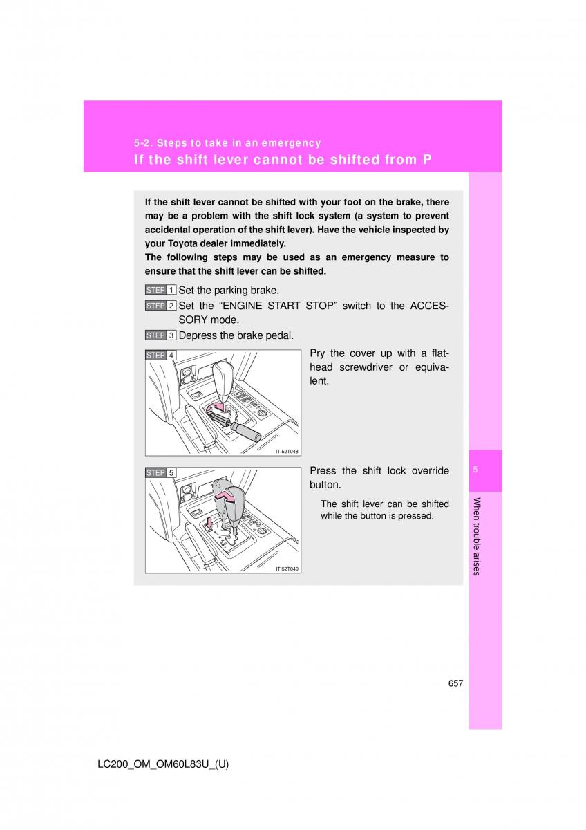 Toyota Land Cruiser J200 owners manual / page 657