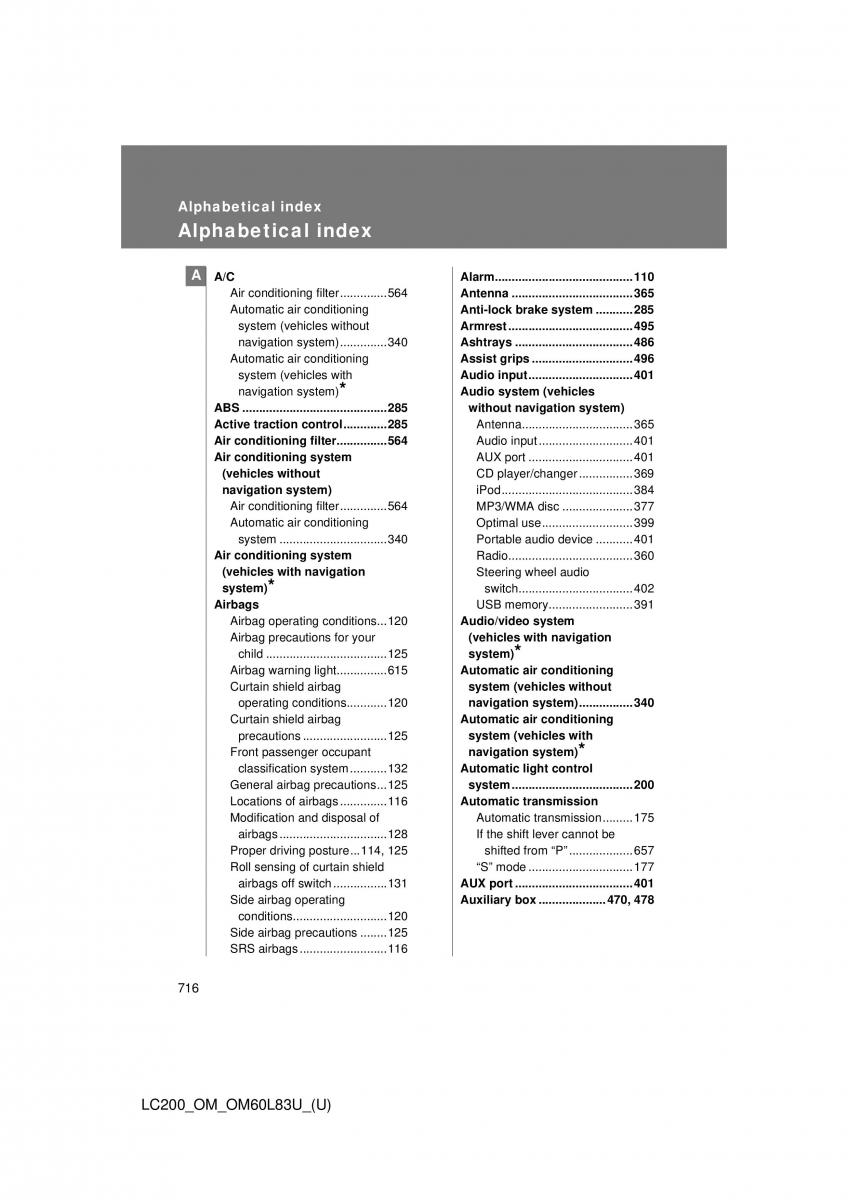 Toyota Land Cruiser J200 owners manual / page 716