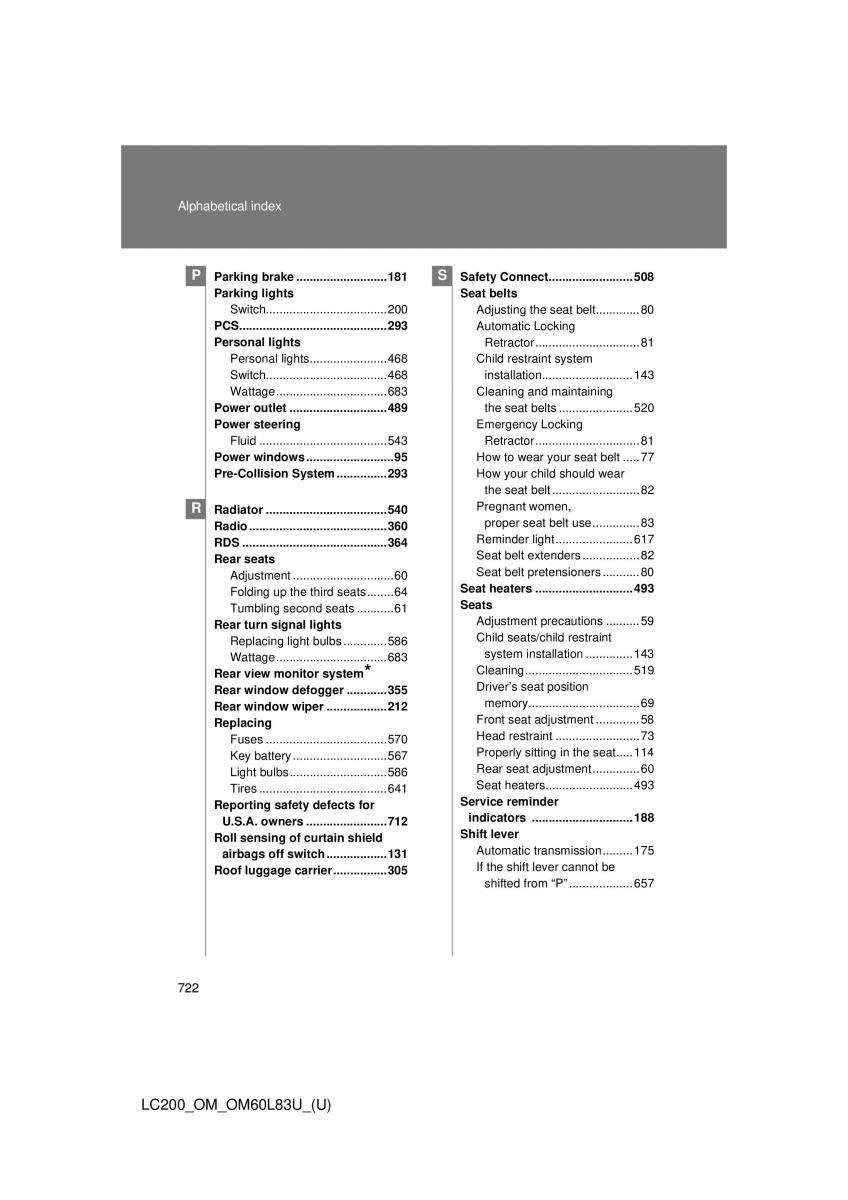 Toyota Land Cruiser J200 owners manual / page 722