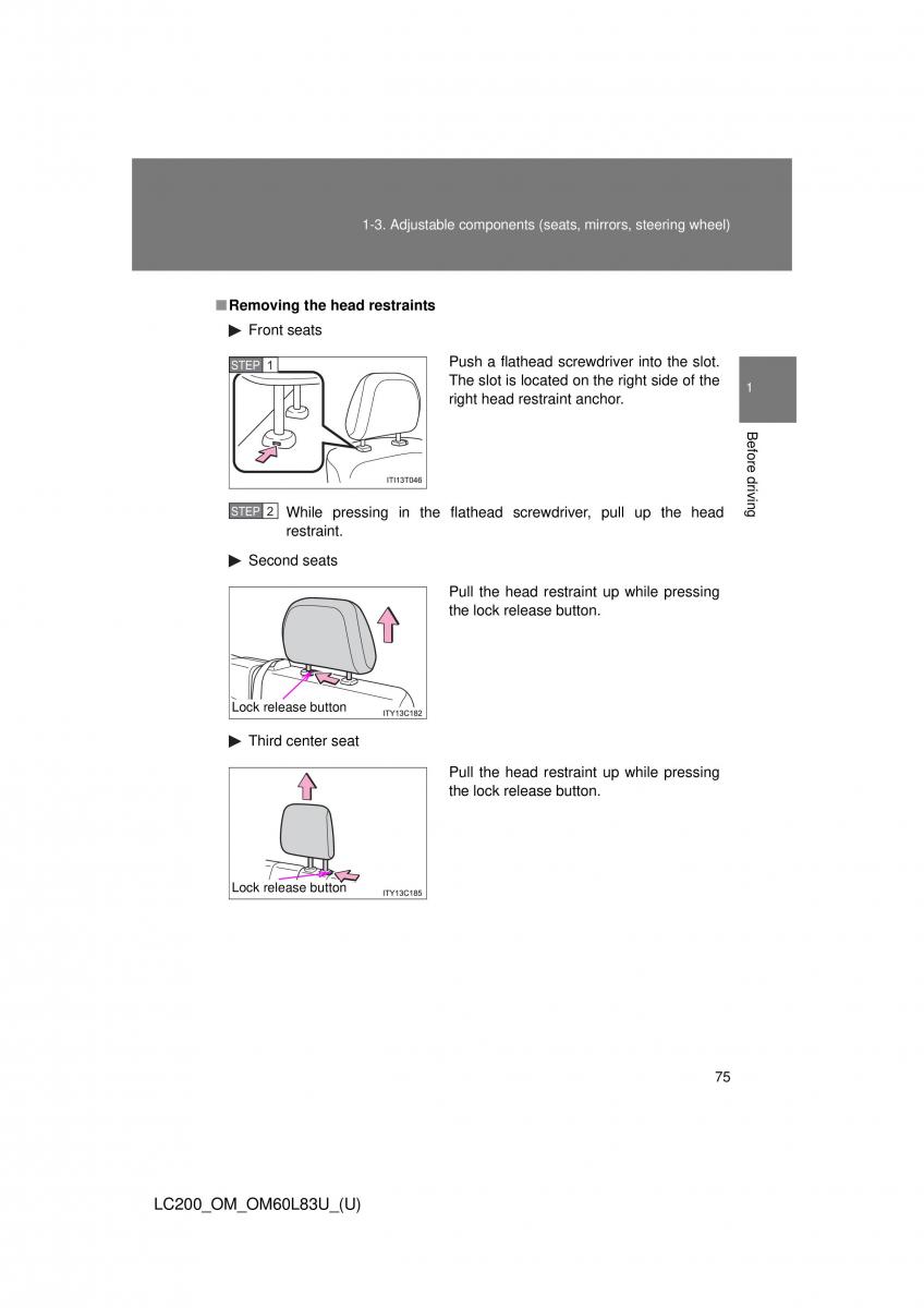 Toyota Land Cruiser J200 owners manual / page 75