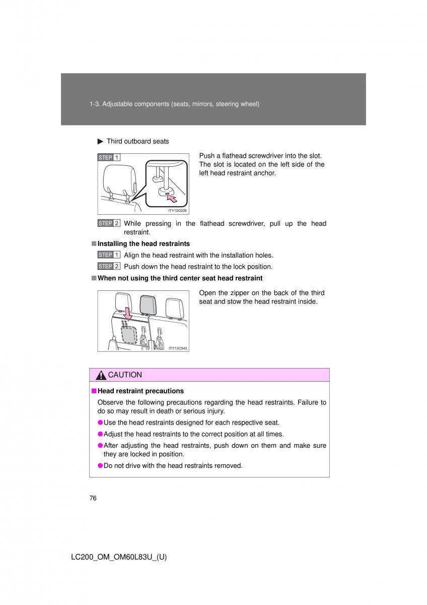 Toyota Land Cruiser J200 owners manual / page 76