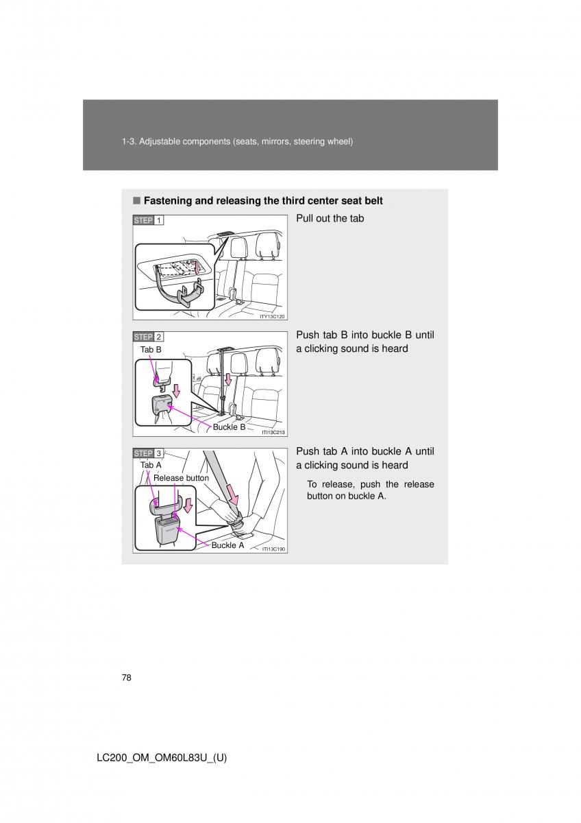 Toyota Land Cruiser J200 owners manual / page 78