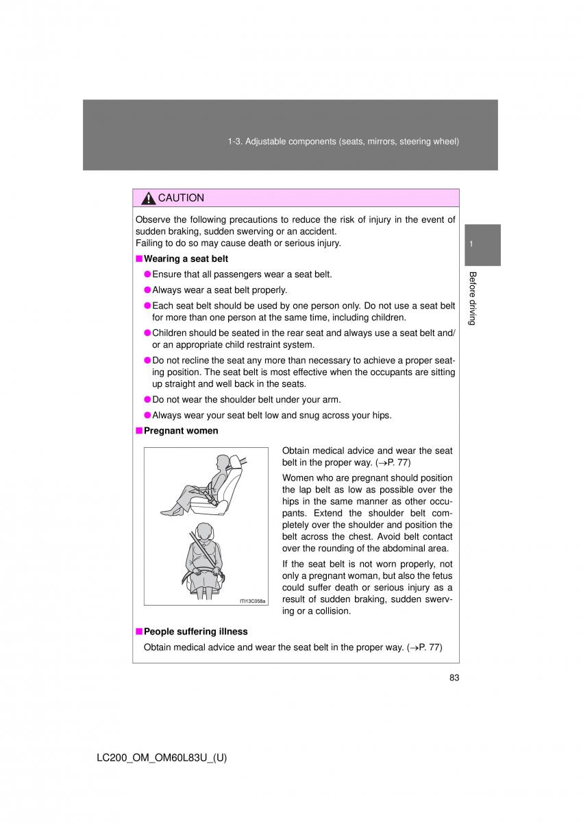 Toyota Land Cruiser J200 owners manual / page 83